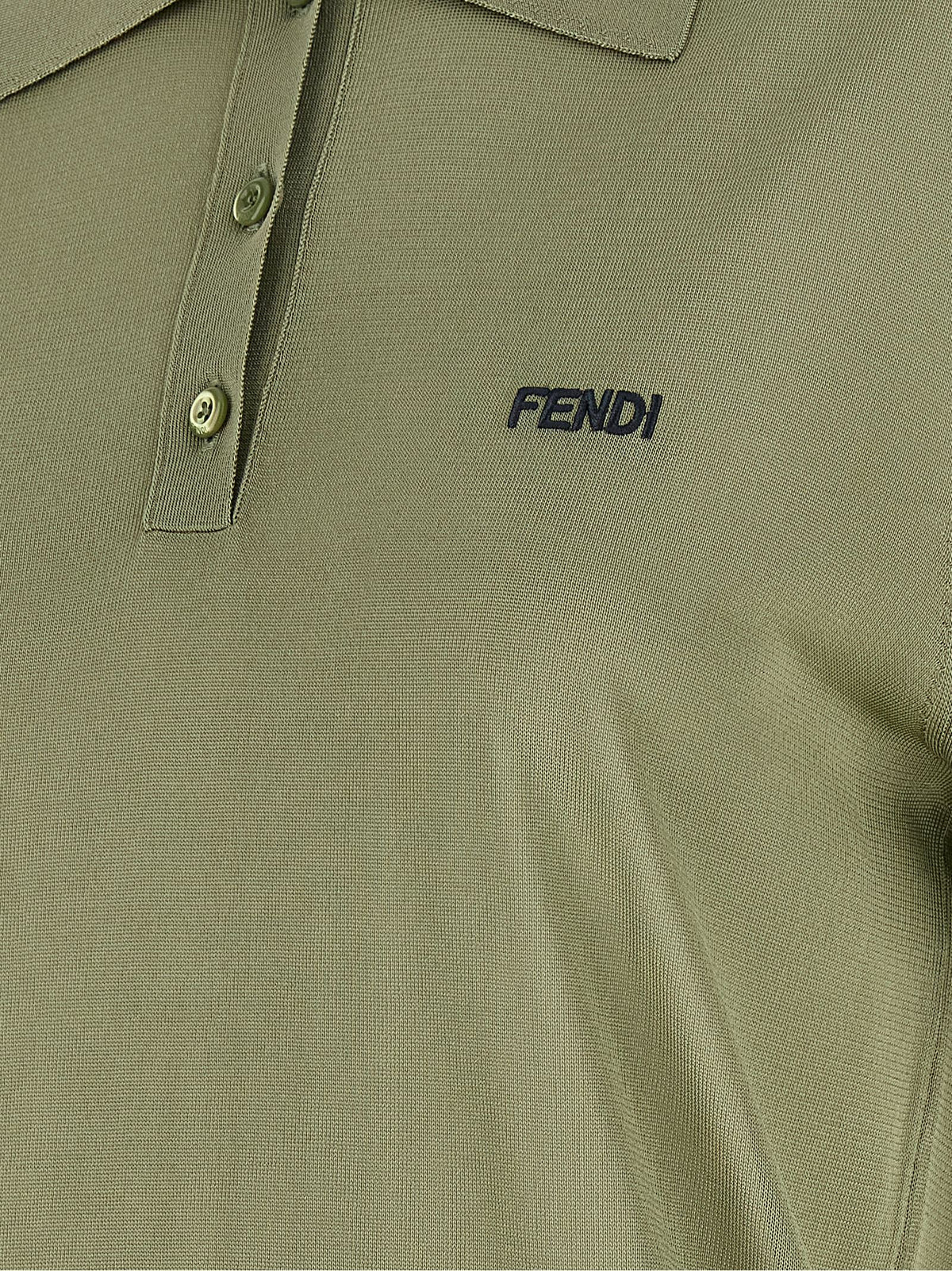 Fendi Bicolor Viscose Polo Shirt - Green