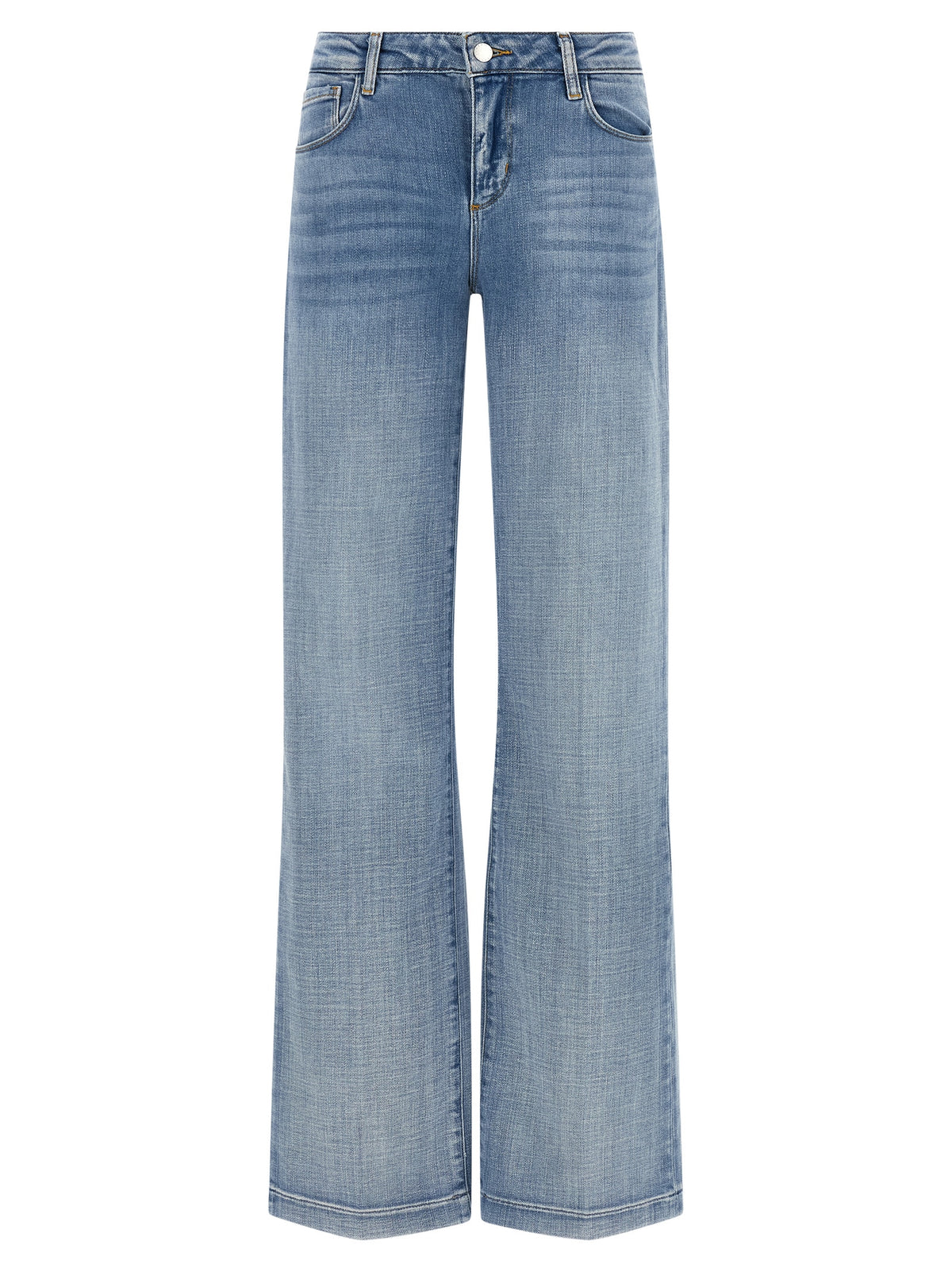 L'Agence Joanne Blue Cotton Straight-Leg Jeans