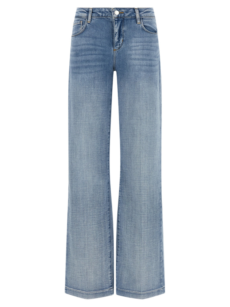 L'Agence Joanne Blue Cotton Straight-Leg Jeans