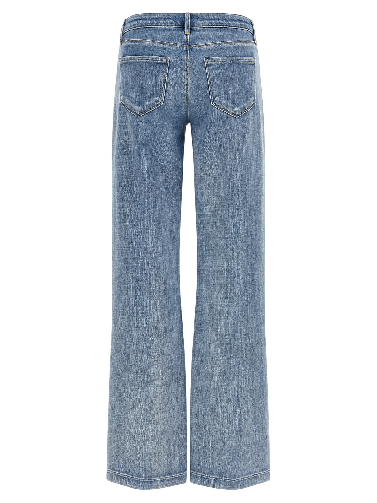 L'Agence Joanne Blue Cotton Straight-Leg Jeans