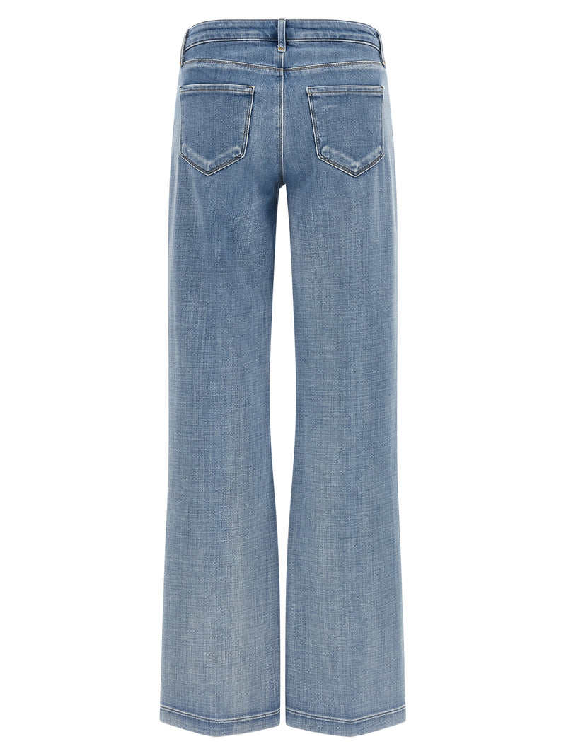 L'Agence Joanne Blue Cotton Straight-Leg Jeans