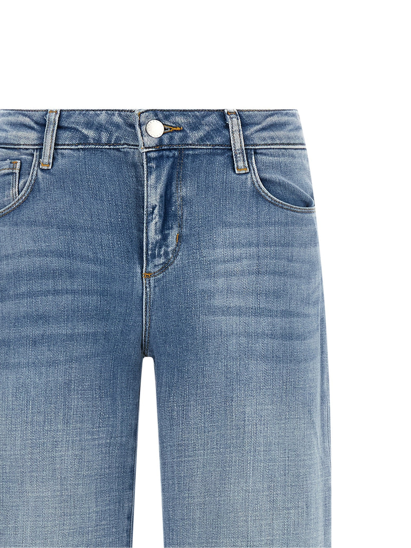 L'Agence Joanne Blue Cotton Straight-Leg Jeans