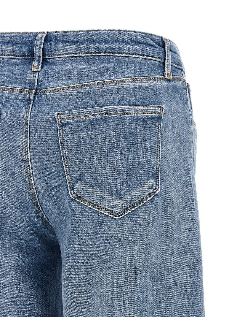 L'Agence Joanne Blue Cotton Straight-Leg Jeans