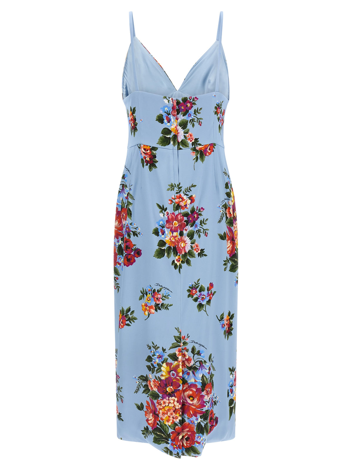 Dolce & Gabbana Blue Viscose Midi Dress - Mazzo di Fiori