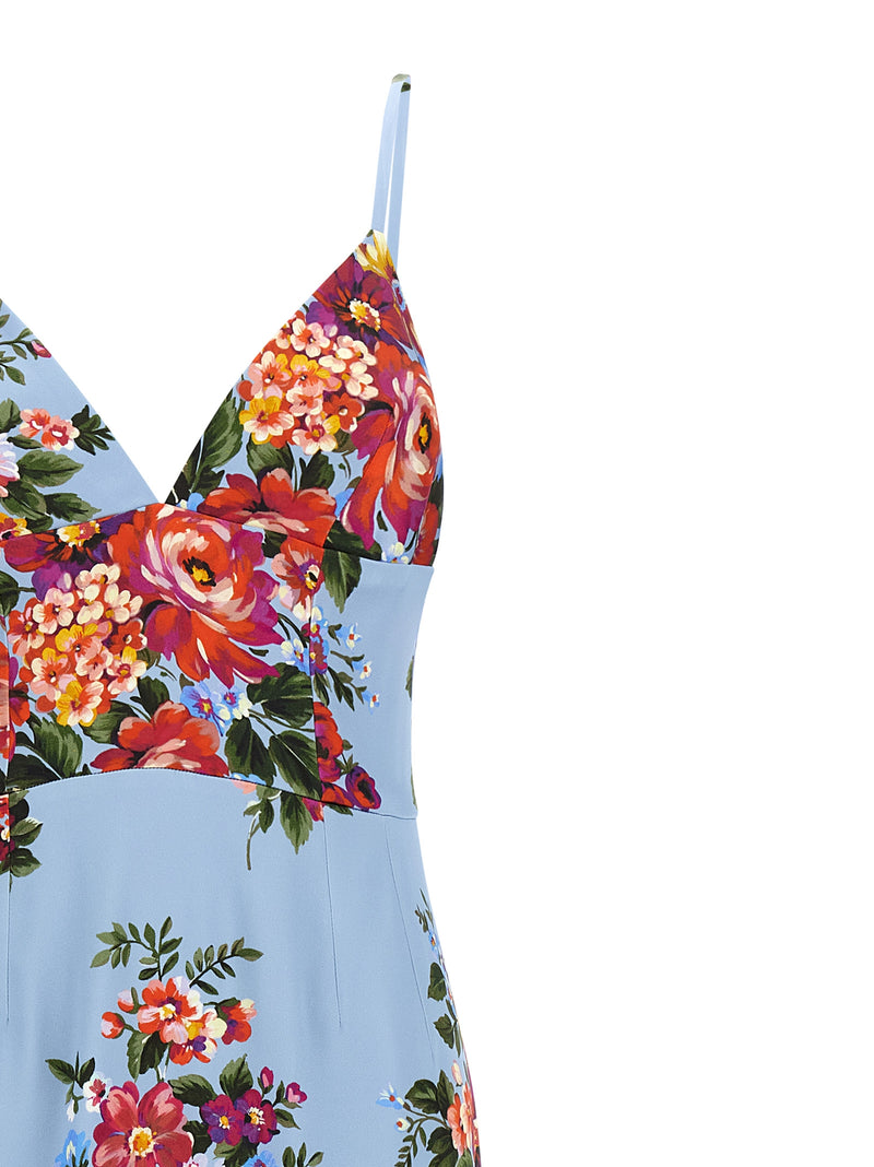 Dolce & Gabbana Blue Viscose Midi Dress - Mazzo di Fiori