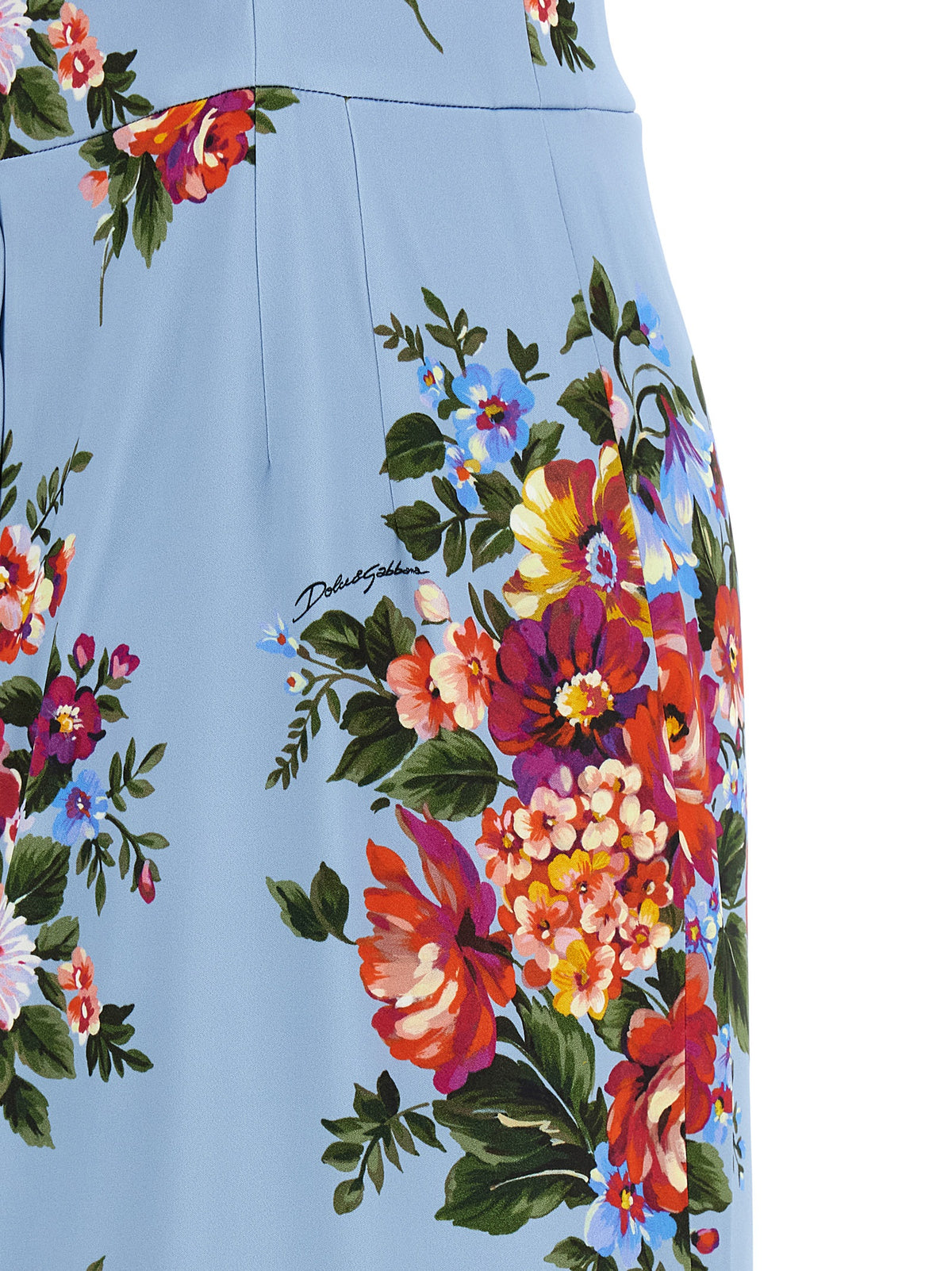 Dolce & Gabbana Blue Viscose Midi Dress - Mazzo di Fiori