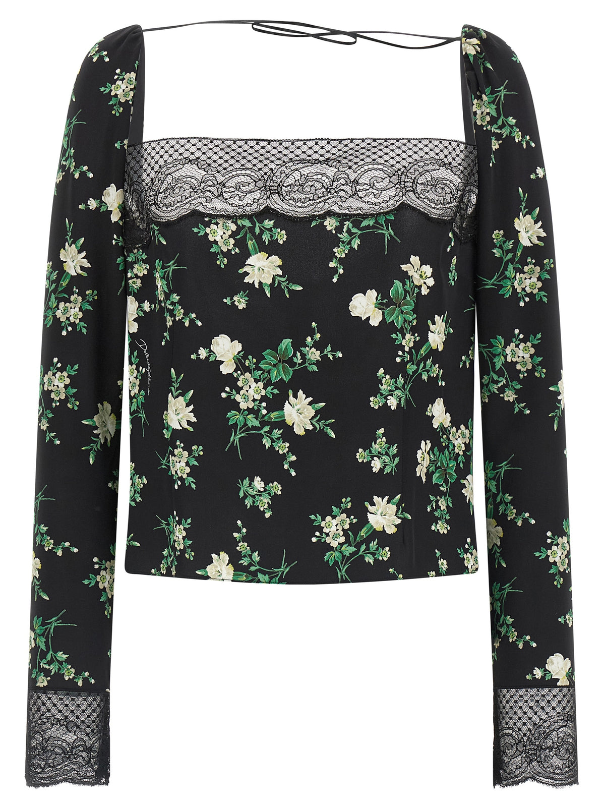 Dolce & Gabbana Black Sisal Tank Top - Elegant Floral Design