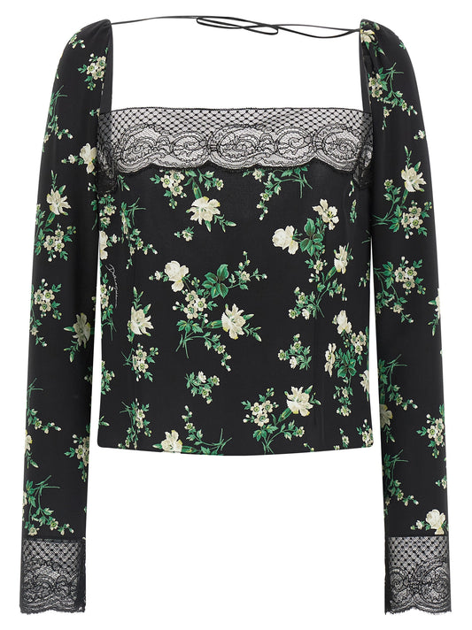 Dolce & Gabbana Black Sisal Tank Top - Elegant Floral Design