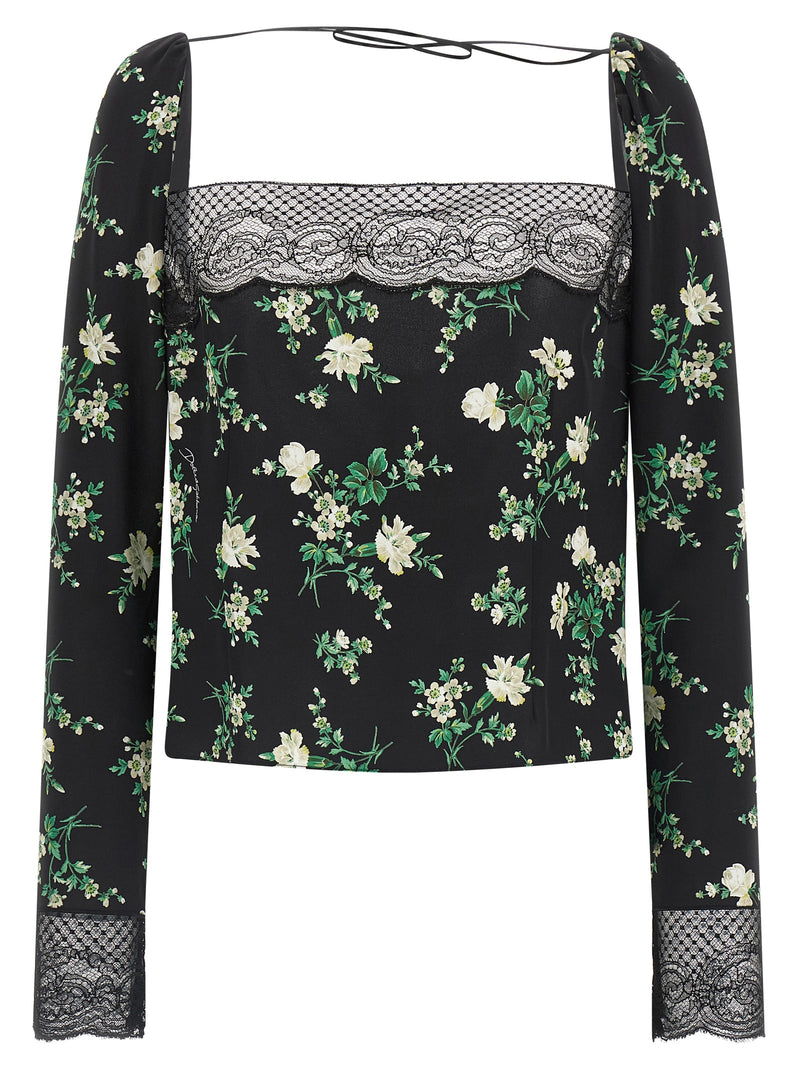 Dolce & Gabbana Black Sisal Tank Top - Elegant Floral Design