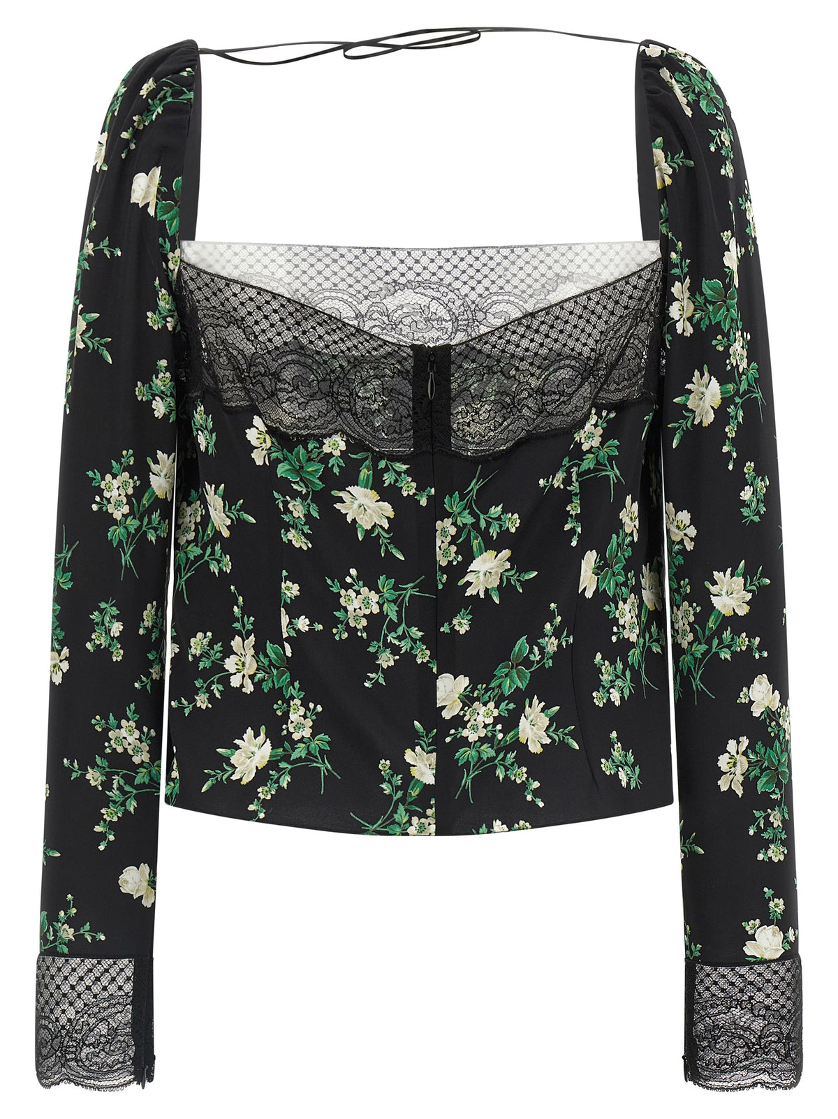 Dolce & Gabbana Black Sisal Tank Top - Elegant Floral Design