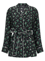 Dolce & Gabbana Black Silk Blouse - Roselline and Mughetti Print