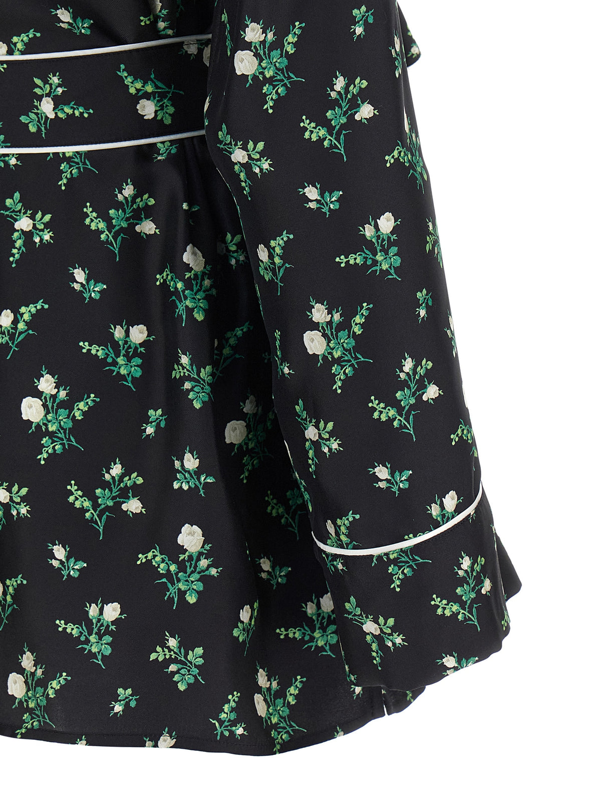 Dolce & Gabbana Black Silk Blouse - Roselline and Mughetti Print