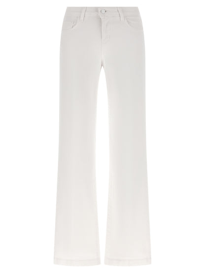 L'Agence White Cotton Straight-Leg Jeans