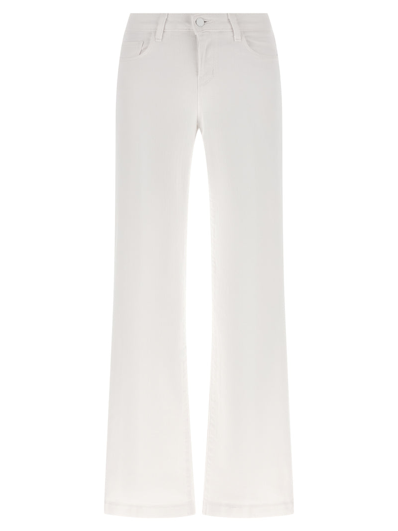 L'Agence White Cotton Straight-Leg Jeans