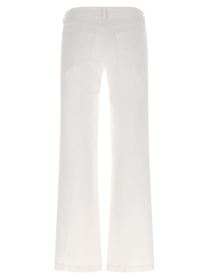 L'Agence White Cotton Straight-Leg Jeans