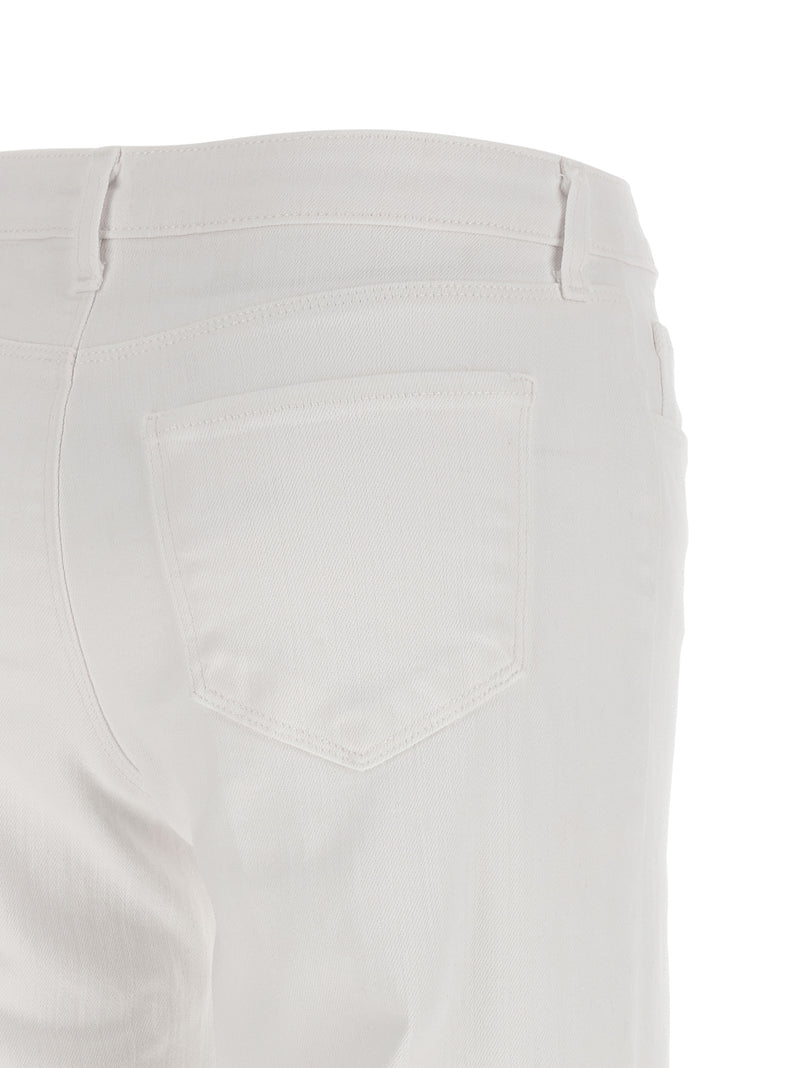 L'Agence White Cotton Straight-Leg Jeans