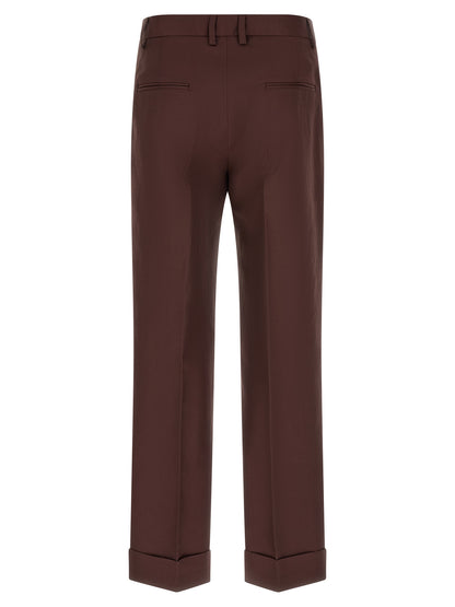 Alberto Biani Brown Viscose Casual Pants
