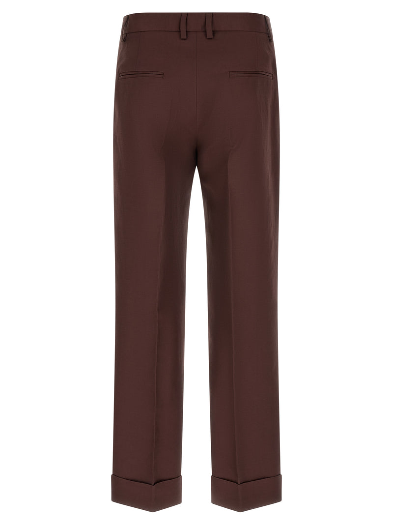 Alberto Biani Brown Viscose Casual Pants