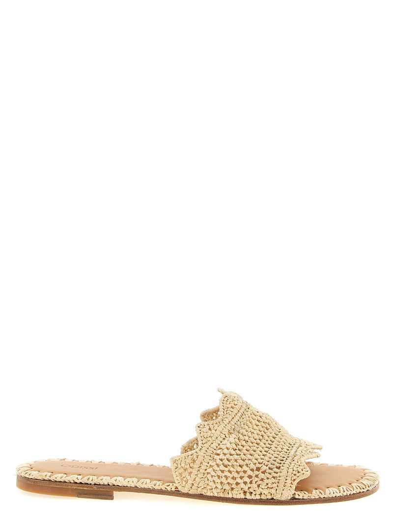 ODISSI Lucia Beige Viscose Slides for Women