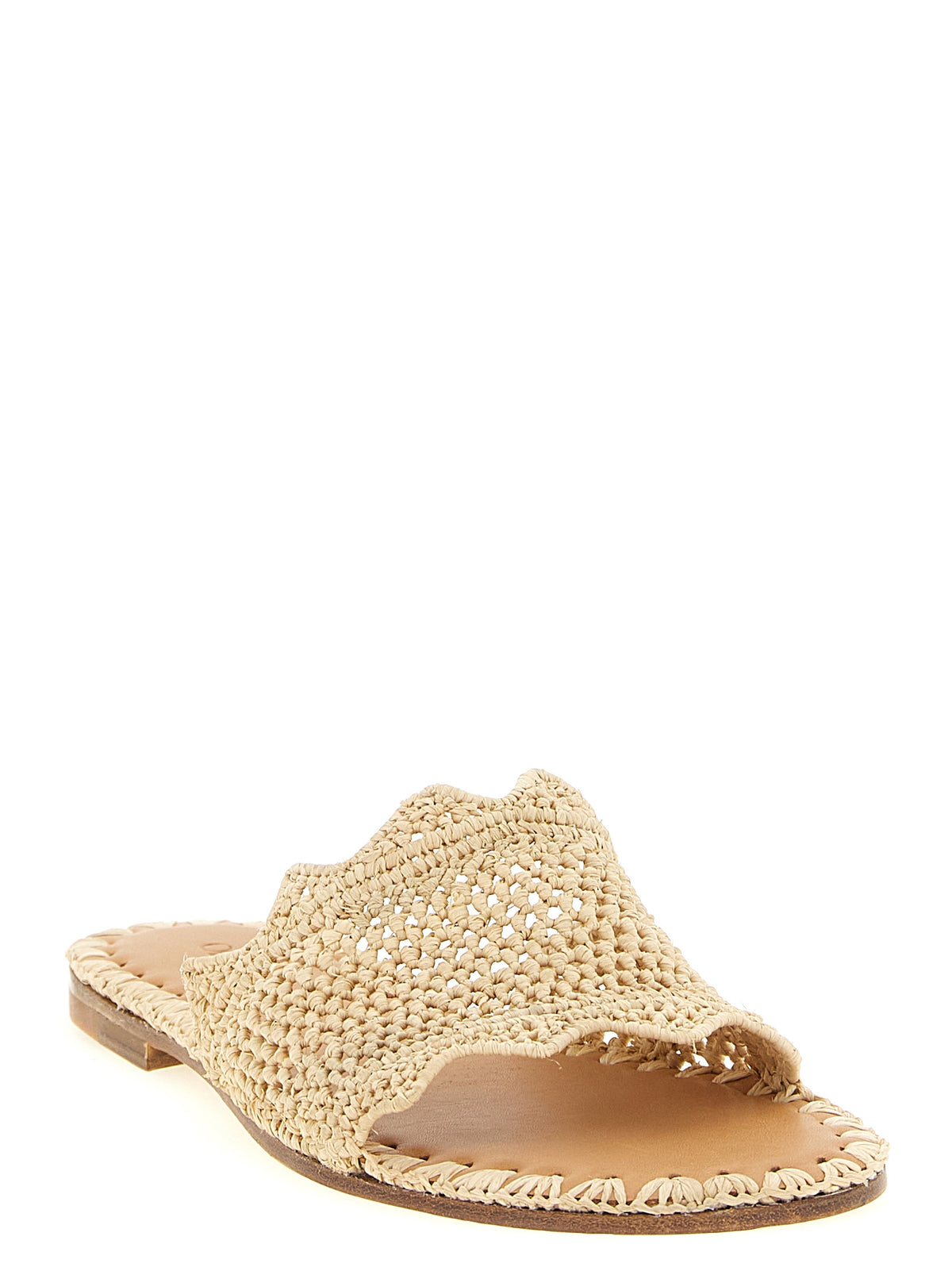 ODISSI Lucia Beige Viscose Slides for Women