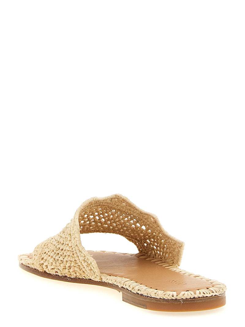 ODISSI Lucia Beige Viscose Slides for Women