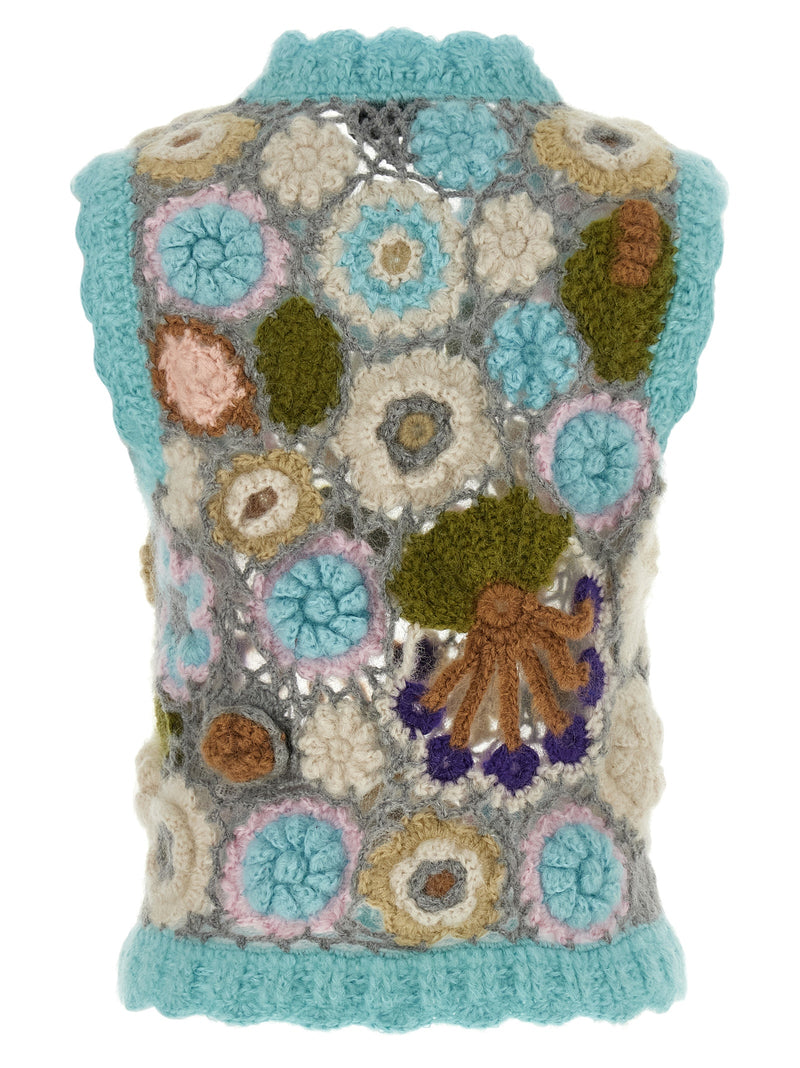 Gilet sans manches en laine multicolore Ganni