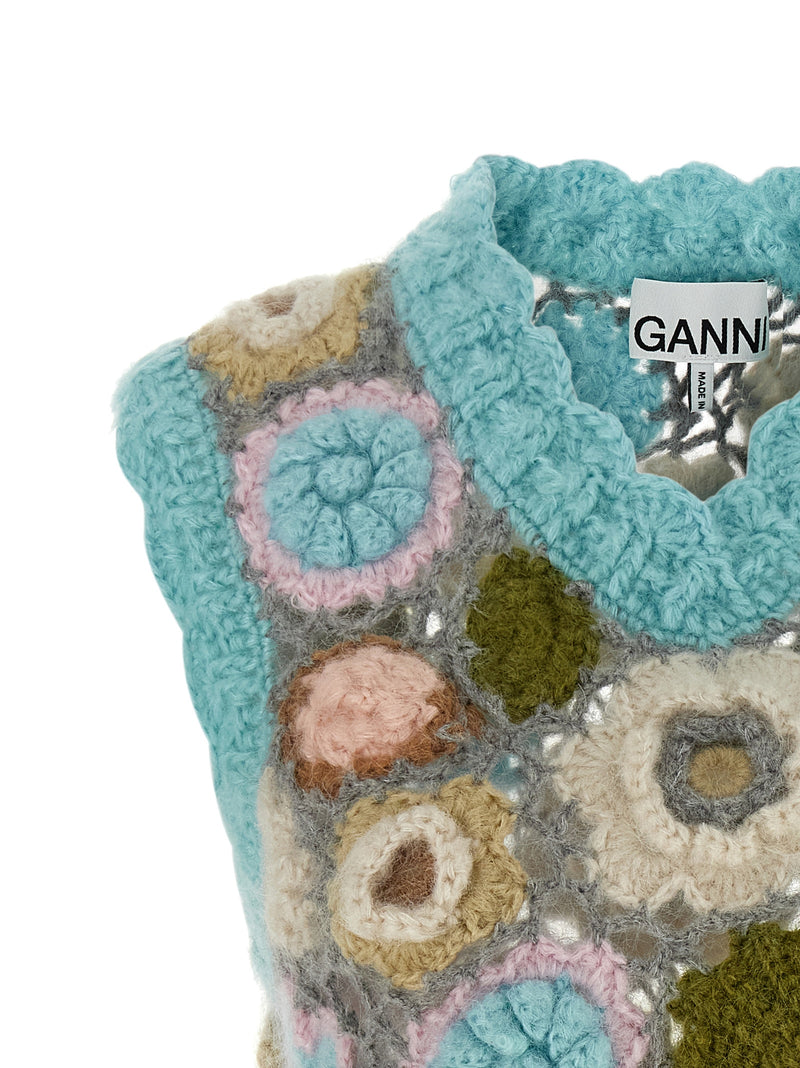 Gilet sans manches en laine multicolore Ganni