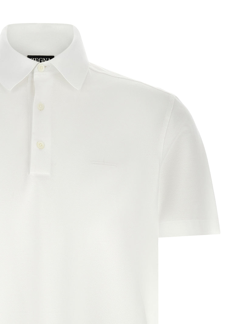 ZEGNA White Cotton Polo Shirt - Elegant Casual Wear for Men