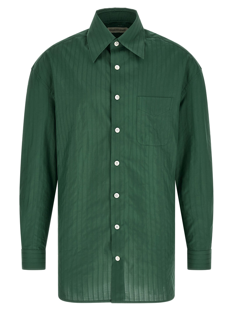Namacheko Grinda Bicolor Cotton Blouse in Green