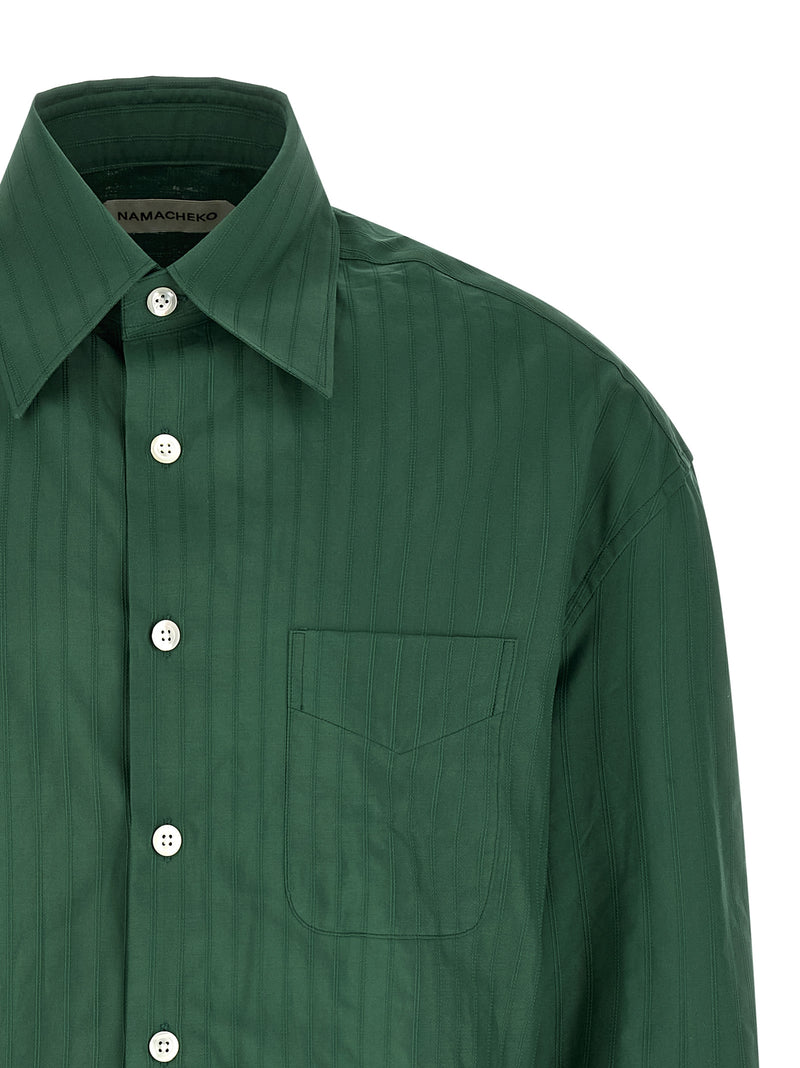 Namacheko Grinda Bicolor Cotton Blouse in Green