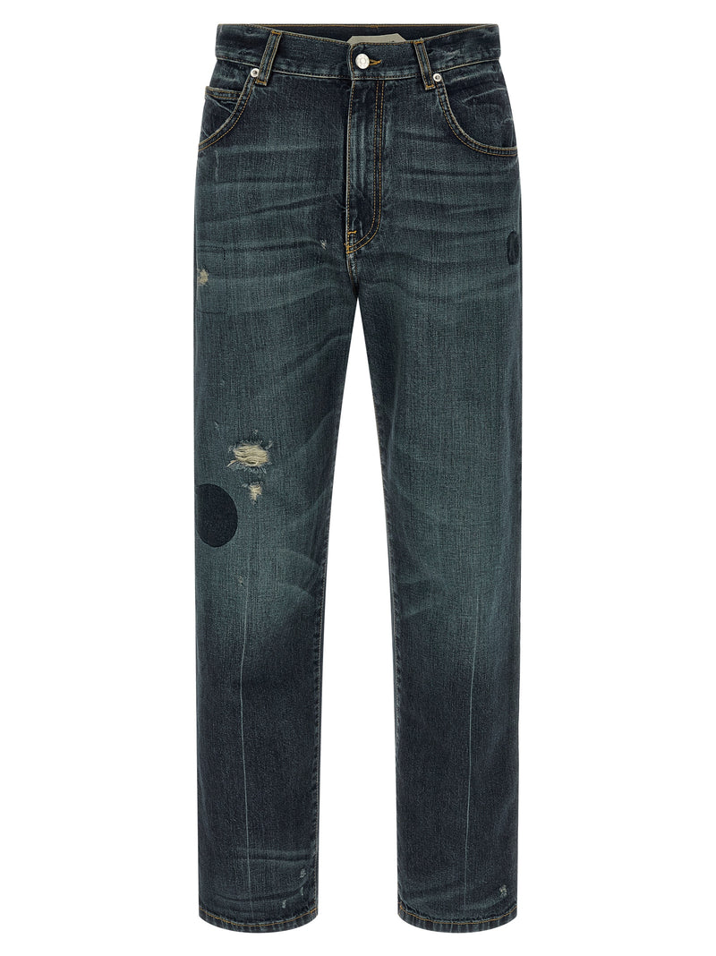 Namacheko Blue Cotton Straight-Leg Jeans