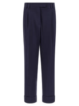 Pantalon en coton bleu Alberto Biani