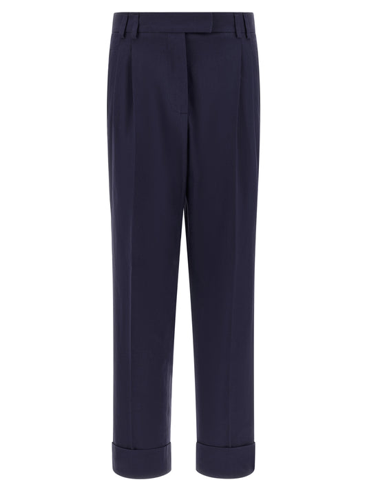 Pantalon en coton bleu Alberto Biani