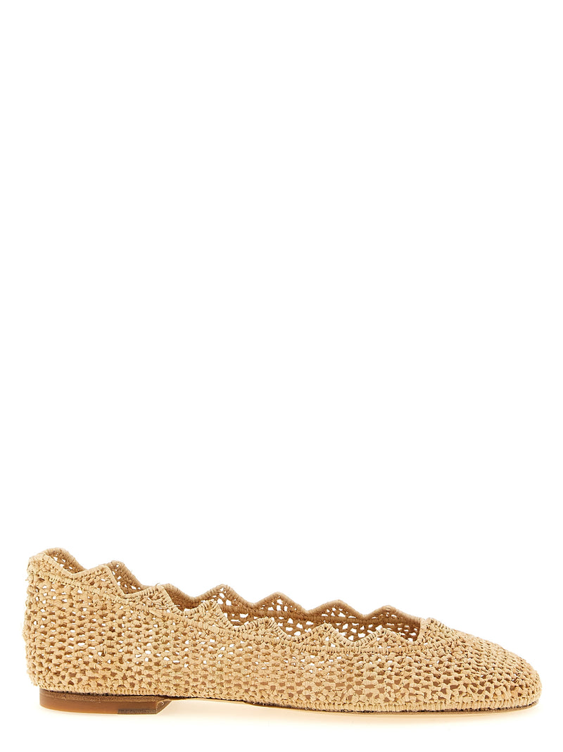 ODISSI Harper Beige Viscose Ballet Flats for Women