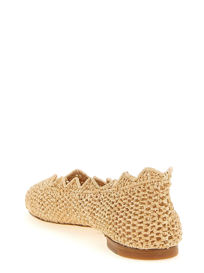 ODISSI Harper Beige Viscose Ballet Flats for Women