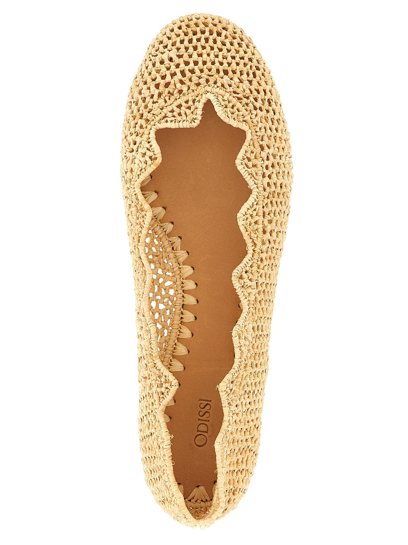 ODISSI Harper Beige Viscose Ballet Flats for Women