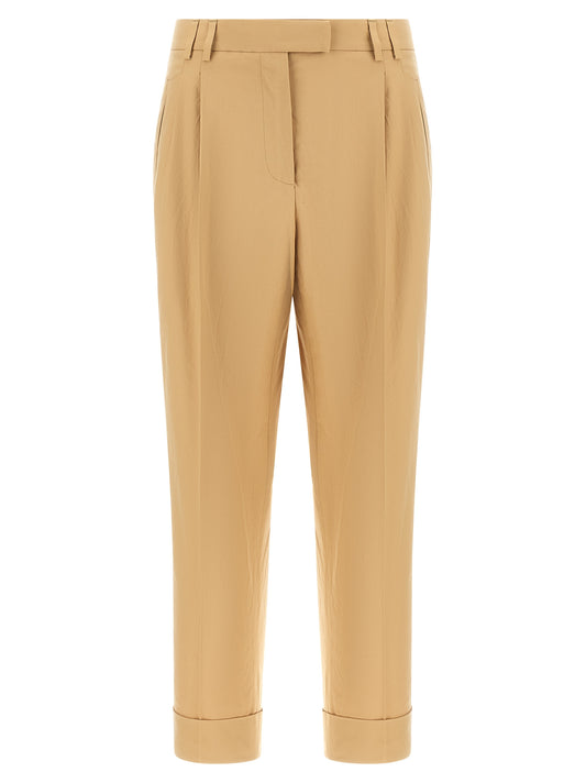 Pantalon décontracté en coton beige Alberto Biani