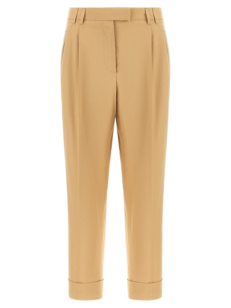 Pantalon décontracté en coton beige Alberto Biani
