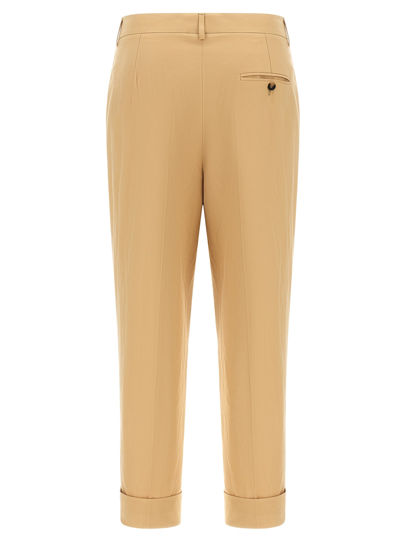 Pantalon décontracté en coton beige Alberto Biani
