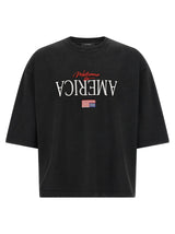 WILLY CHAVARRIA Black Cotton T-Shirt - Welcome To America
