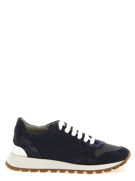 Baskets athlétiques Brunello Cucinelli en polyester bleu