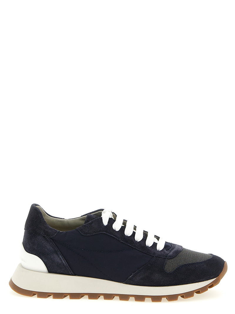Baskets athlétiques Brunello Cucinelli en polyester bleu