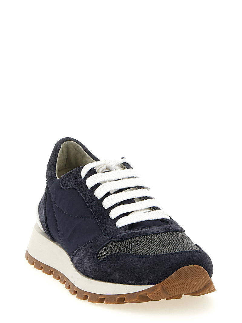 Baskets athlétiques Brunello Cucinelli en polyester bleu