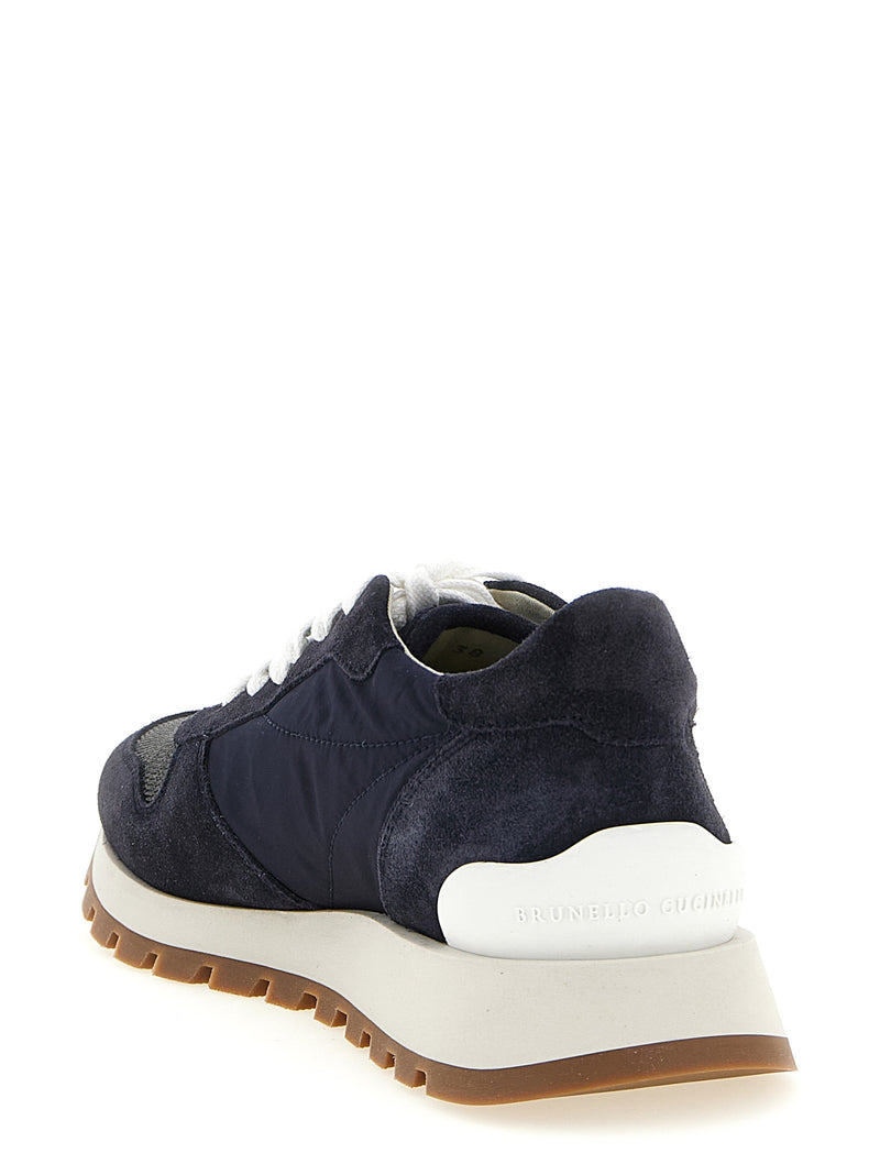 Baskets athlétiques Brunello Cucinelli en polyester bleu