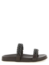 Brunello Cucinelli Brown Leather Slides - Luxurious Comfort
