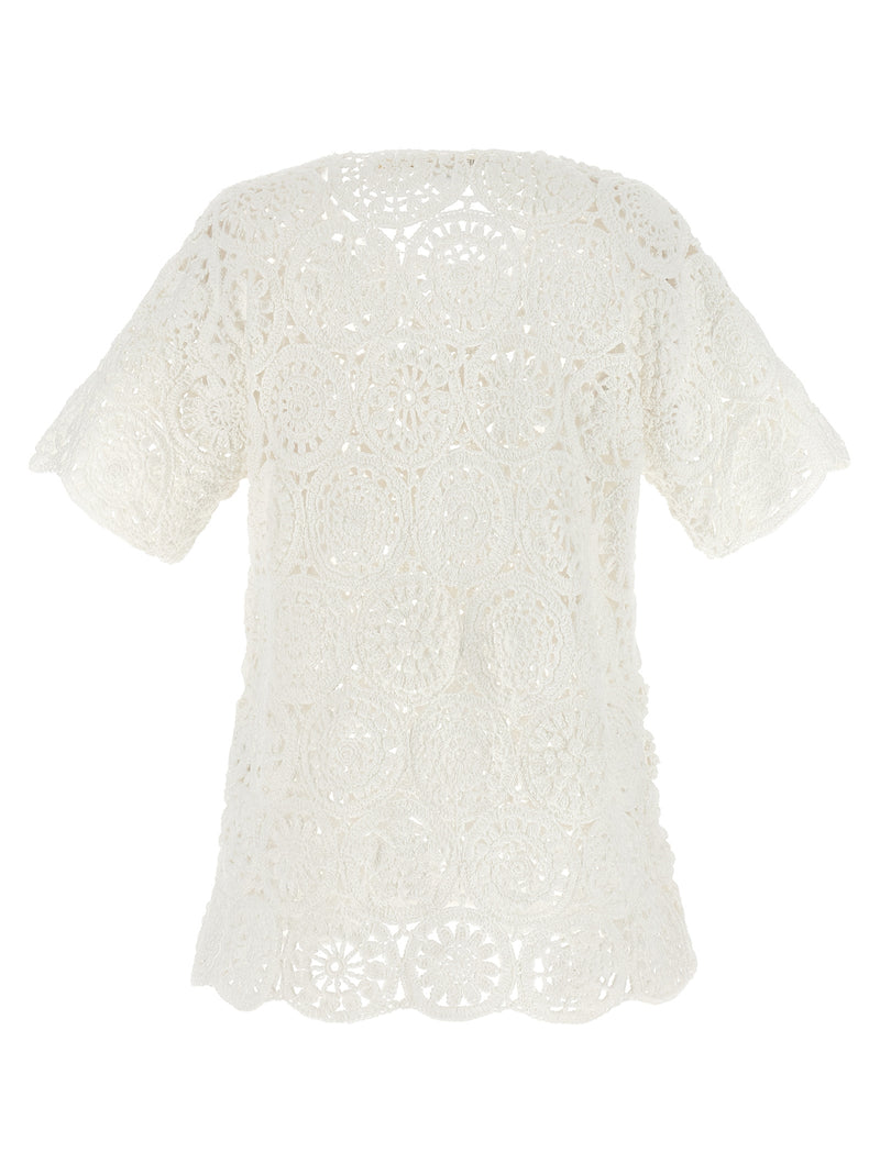 Comme Des Garçons White Cotton T-Shirt with Asymmetric Hem