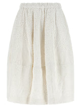Jupe midi Comme des Garçons en coton blanc