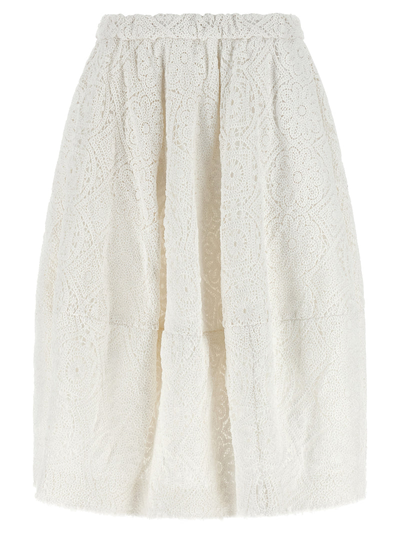 Jupe midi Comme des Garçons en coton blanc