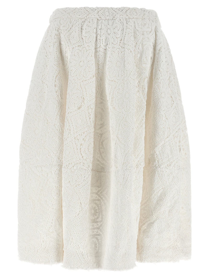 Jupe midi Comme des Garçons en coton blanc