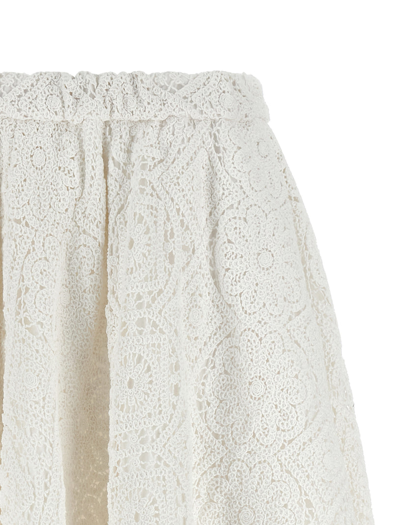 Jupe midi Comme des Garçons en coton blanc